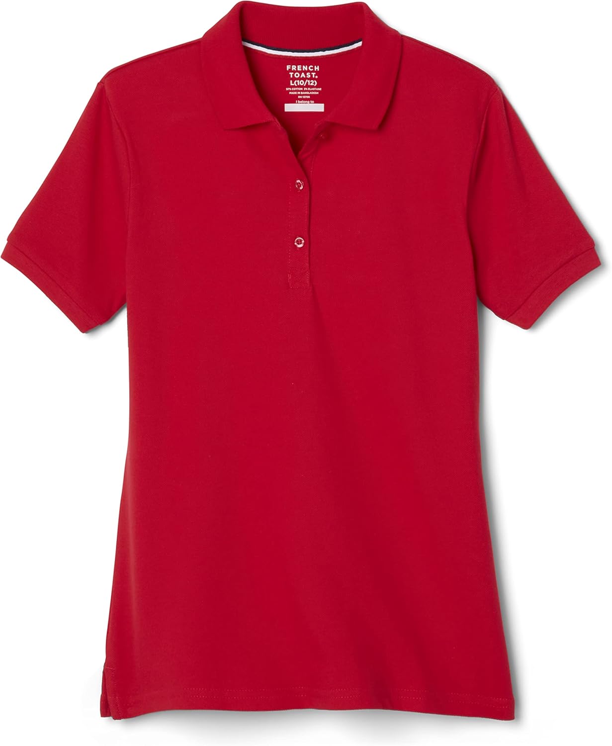 French Toast Women's Juniors' Short Sleeve Stretch Pique Polo Shirt