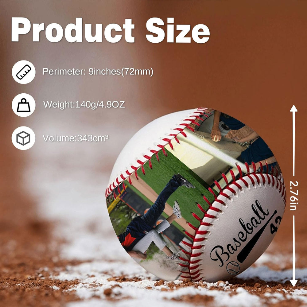 Personalized Baseball with Photo, Custom Text Leather Baseball, Customizable Commemorative Display Ball, Father's Day Valentine's Day or Retirement Gift, for Coach Players