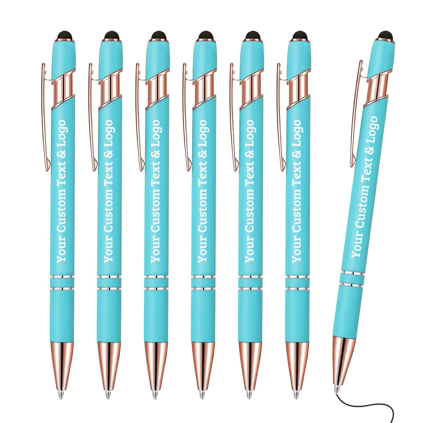 Bulk Custom Pens with Logo Design Your Own Pen Add Photo Text Name for Business Graduation Birthday Gifts Black Ink, 6 PCS Blank Black
