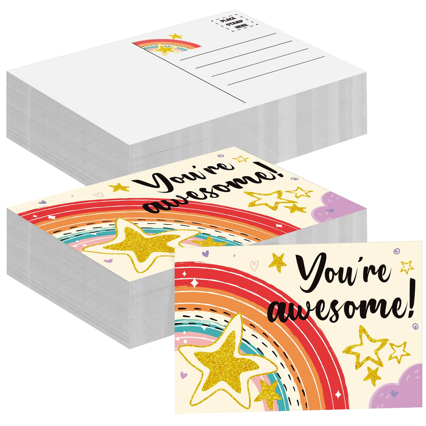 Qeeenar 100 Pcs Welcome Postcards Stamps Bulk Welcome Greeting Cards Gift(Chalkboard)
