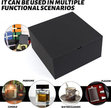 YUEFANBOX Black Gift Boxes with Lids, 8x8x4 inches, 10 Pack – Easy Assemble Bulk Boxes with Bottom Stickers for Groomsmen Proposals, Wedding Favors, Birthdays & Christmas