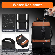 Smart Suitcase-style Laptop Backpack, 25L / 35L Practical Travel Bag for Work, Leisure & Flight, Luggage-Style Commuter Pack (Black, 25L)