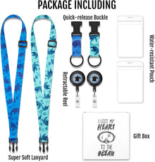 MNGARISTA Cruise Lanyards, Adjustable Lanyard with Retractable Reel, Waterproof ID Badge Holder for All Cruises Ships Key Cards, 2pack