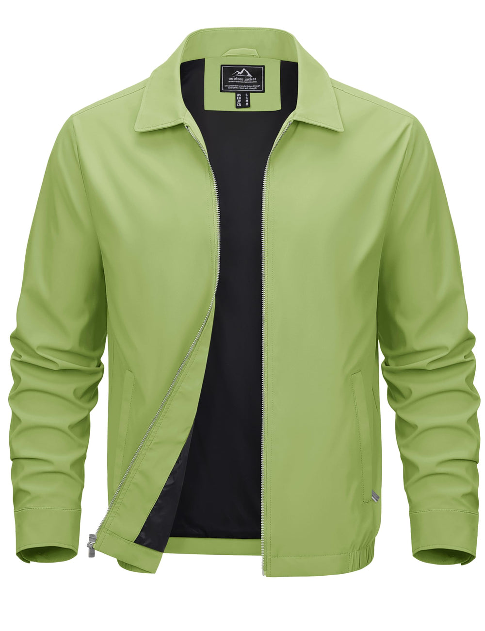 MAGCOMSEN Men's Lightweight Jackets Full Zip Up Light Coat Laydown Collar Jacket Casual Windbreaker Jacket with Zip Pockets