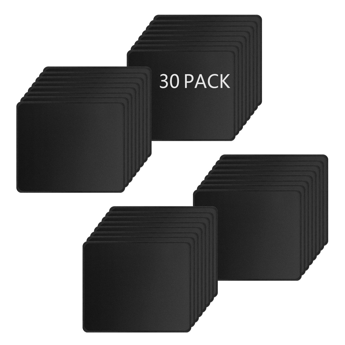 12 PCS Black Mouse pad Bulk with Stitched Edge,10.2x8.3inches 3mm Thickness Premium Textured Non-Slip Rubber Base Washable for Office and Home Use