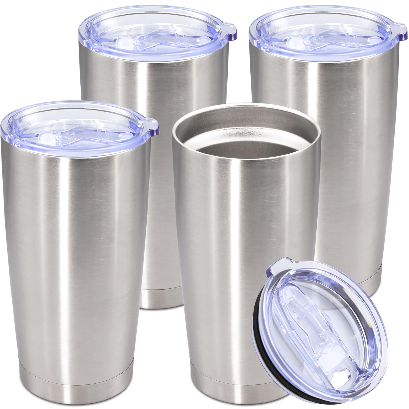20oz Tumbler Stainless Steel Tumbler Cup with Lid Vacuum Insulated Double Wall Travel Mug, Durable Powder Coated Travel Coffee Tumbler Mug for Hot & Cold Drinks, Purple,1 Pack