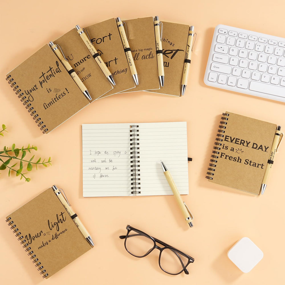 Dynta 16 Sets Employee Appreciation Gifts Bulk (20 Goodie Bags), Inspirational Notebooks, 4x5.5 Journals Bulk with Motivational Pens, Thank You Gifts for Coworkers Teachers Nurses Volunteers