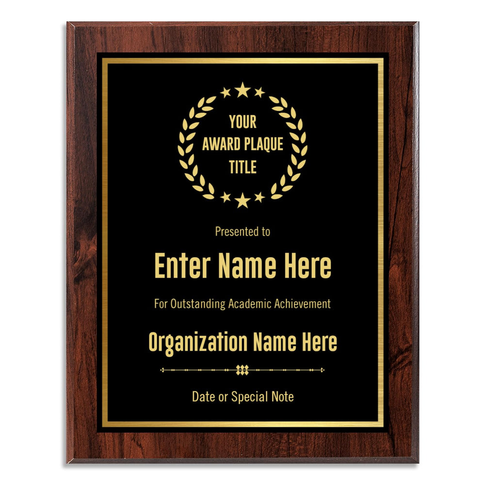 Custom Plaque - Add Title and Text - Award Plaque for Employee of the Month, Perfect as Retirement Plaque, Thank You, Service Recognition and Appreciation Gifts - Personalized Plaque for Men/Women (UV Print Gold/Black Plate, 6" X 8")