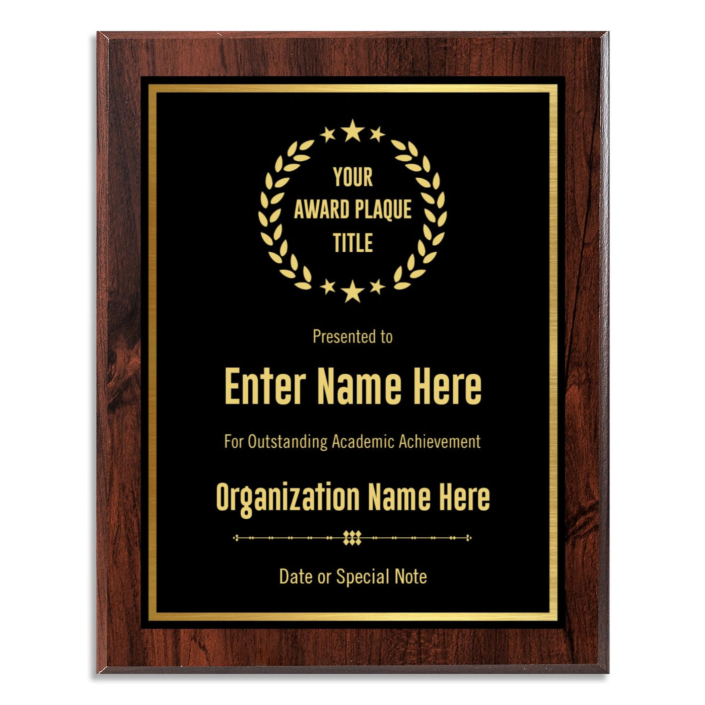 Custom Plaque - Add Title and Text - Award Plaque for Employee of the Month, Perfect as Retirement Plaque, Thank You, Service Recognition and Appreciation Gifts - Personalized Plaque for Men/Women (UV Print Gold/Black Plate, 6" X 8")