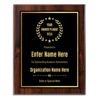 Custom Plaque - Add Title and Text - Award Plaque for Employee of the Month, Perfect as Retirement Plaque, Thank You, Service Recognition and Appreciation Gifts - Personalized Plaque for Men/Women (UV Print Gold/Black Plate, 6" X 8")