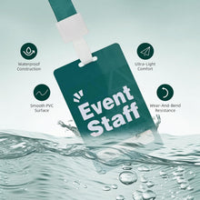 Event Staff Lanyards 25pcs - Reusable & Flexible PVC ID Badges for Office, School, Events,Durable Anti-Bend Plastic Cards for Exhibition Guests by OSTENBIG (Green)