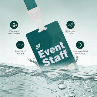 Event Staff Lanyards 25pcs - Reusable & Flexible PVC ID Badges for Office, School, Events,Durable Anti-Bend Plastic Cards for Exhibition Guests by OSTENBIG (Green)