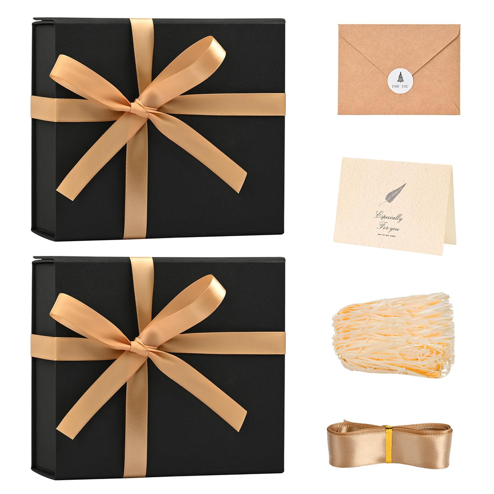 LIFELUM Green Gift Box for Presents 1 Pack 13.85 x 8.35 x 4.45 inch Big Decorative Large Gift Box for Clothes with Magnetic Lids Luxury Accessories Card, Ribbon, Filler,Sticker