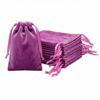 QIANF 12pcs Light Champagne Velvet Drawstring Bags 4x6 inches Glossy Small Velvet Cloth Gift Bags Jewelry Pouches for Storage Wedding Party Favor Christmas