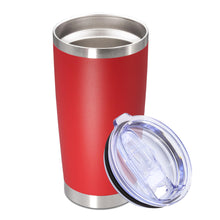 20oz Tumbler Stainless Steel Tumbler Cup with Lid Vacuum Insulated Double Wall Travel Mug, Durable Powder Coated Travel Coffee Tumbler Mug for Hot & Cold Drinks, Purple,1 Pack