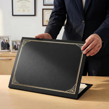 SUNEE 10 Packs Black Certificate Holders, 250gsm, for 8.5x11 Award Certificates, Certificate Covers with Gold Foil Border