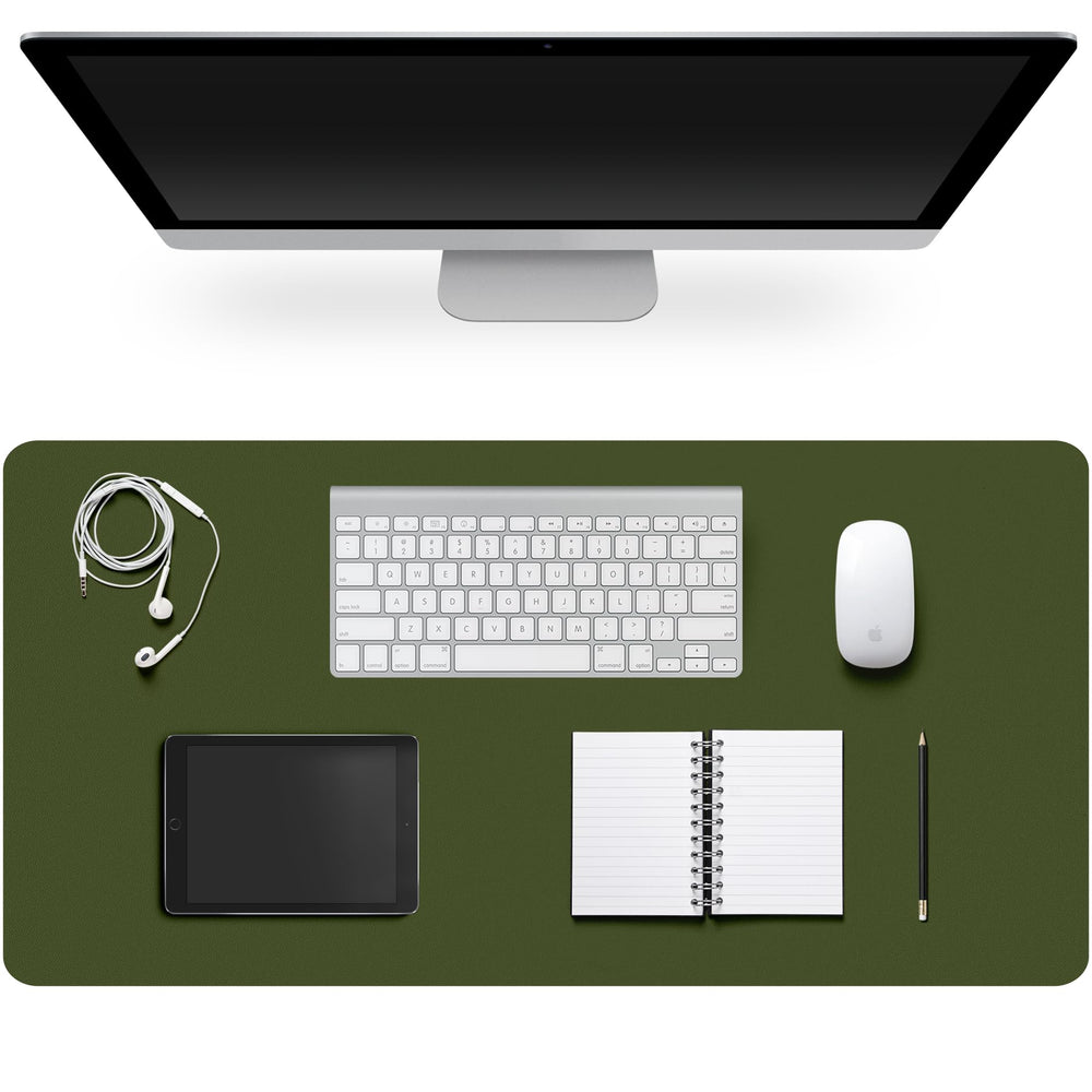 Leather Desk Pad Protector,Non-Slip Desk Pad,on-Slip PU Leather Large Mouse Pad,Easy Clean Desk Protecor Mat,Writing Pad for Office Work/Home/Decor(Black, 23.6" x 13.7")