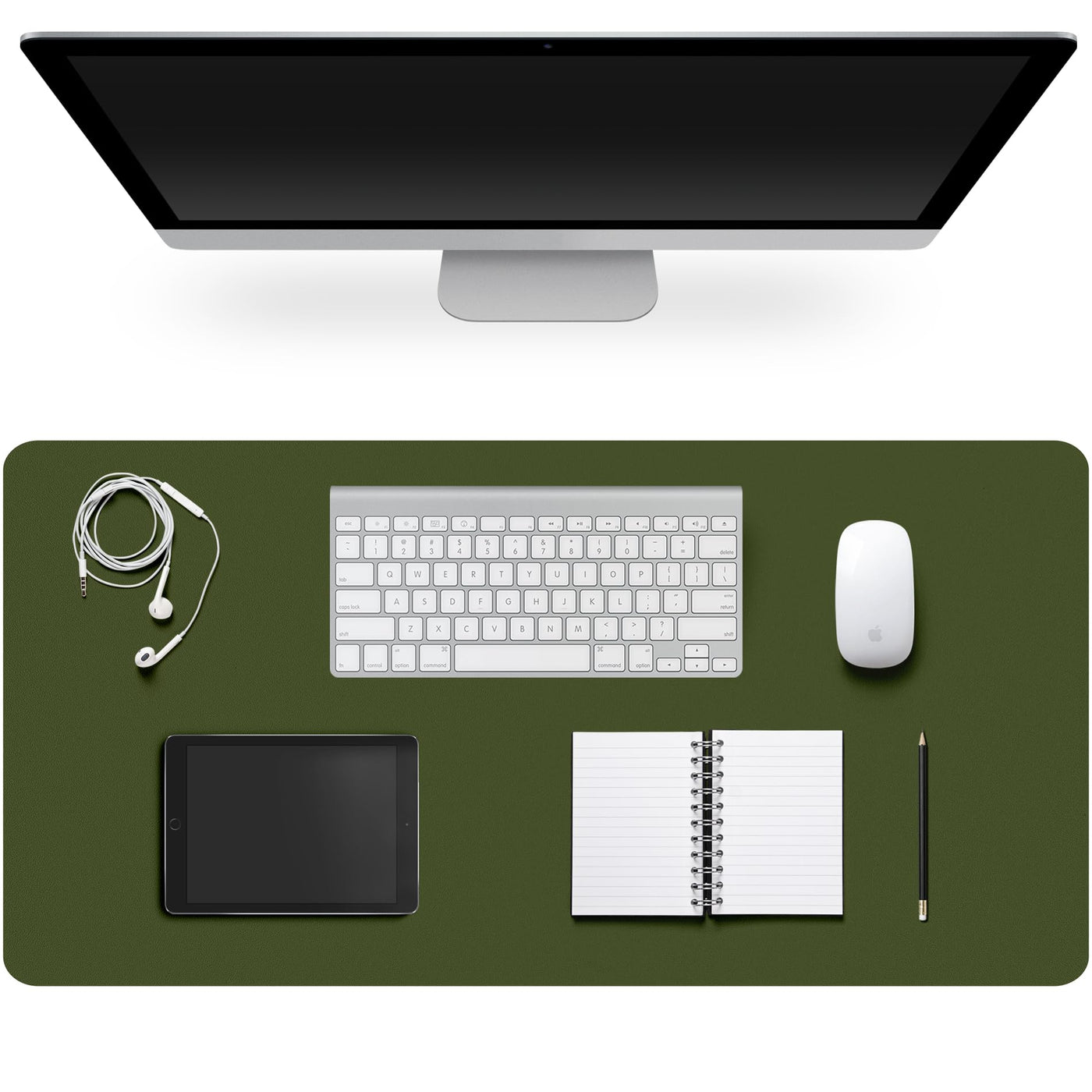 Leather Desk Pad Protector,Non-Slip Desk Pad,on-Slip PU Leather Large Mouse Pad,Easy Clean Desk Protecor Mat,Writing Pad for Office Work/Home/Decor(Black, 23.6" x 13.7")