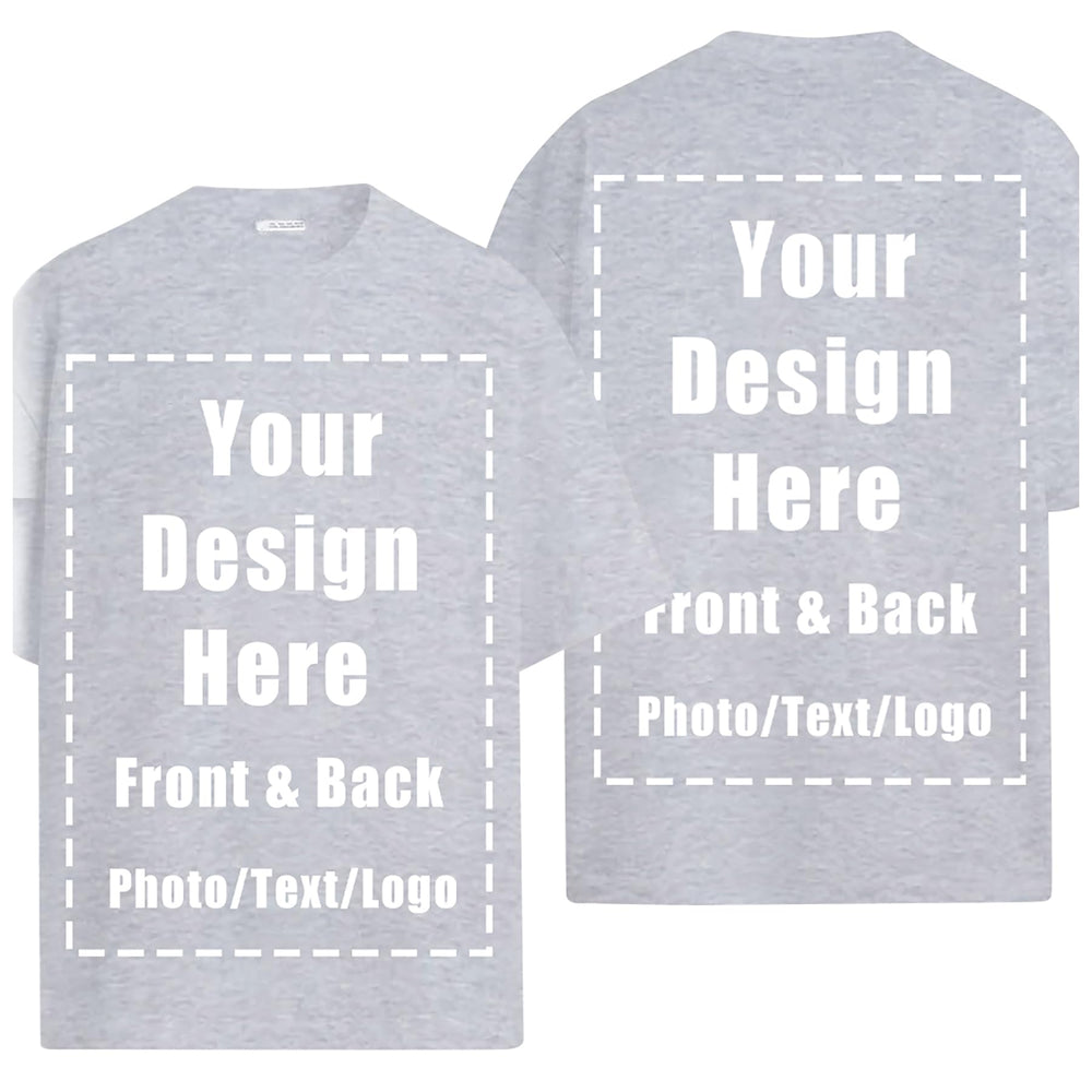 Custom T Shirts Front Back for Men Women Personalized T-Shirt Add Your Own Design with Image Text Logo Tee Tops
