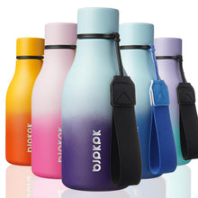 BJPKPK Insulated Water Bottles, 18 oz Stainless Steel Metal Water Bottle with Strap, BPA Free Leak Proof Jugs, Mugs, Flasks, Reusable Thermal Flasks for Sports & Travel, Orange