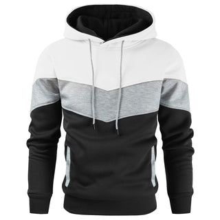 Gesean Men's Novelty Color Block Pullover Fleece Hoodie Long Sleeve Casual Sweatshirt with Pocket