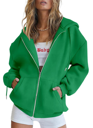 PRETTYGARDEN Women's 2026 Spring Zip Up Y2K Hoodies Casual Long Sleeve Sweatshirts Fall Winter Track Jackets with Pockets