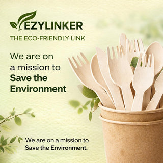 100% Compostable Cutlery Set - 150 Pieces Wooden Compostable Utensils [50 Forks, Knives, Spoons] - Disposable Wooden Cutlery, Eco Friendly Forks & Spoons Set Party Utensils