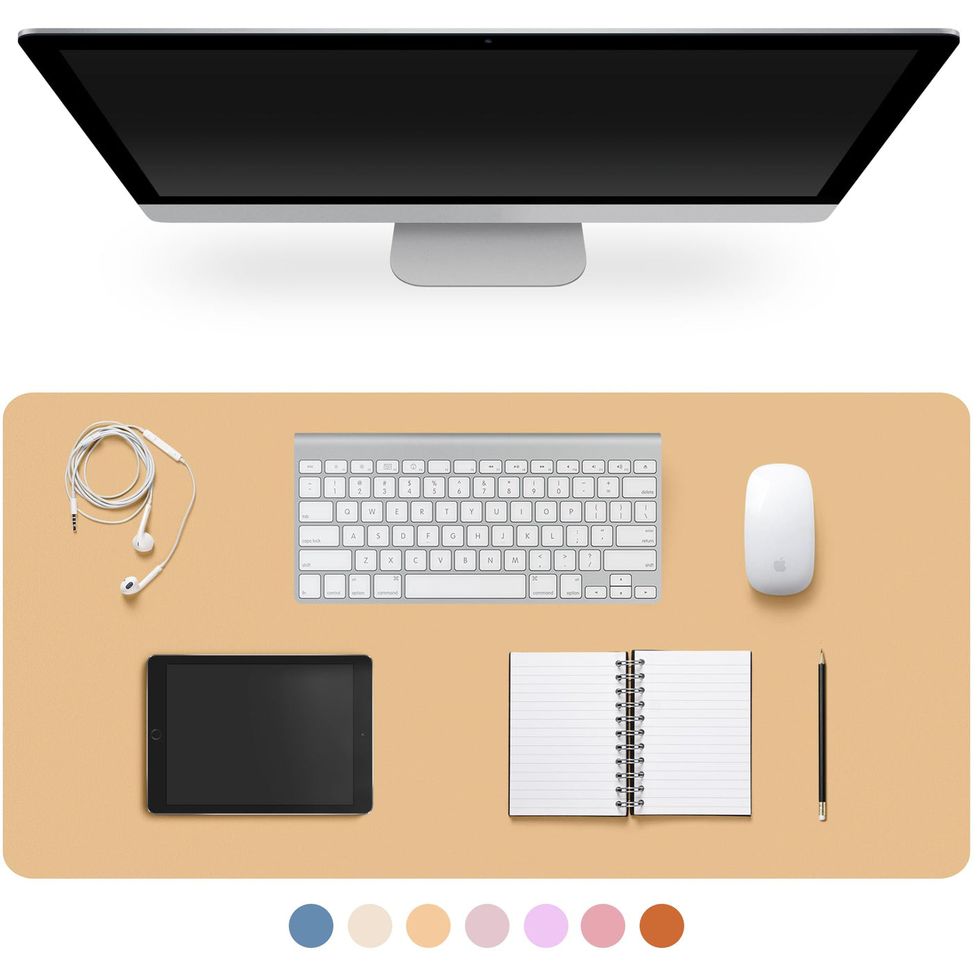 Leather Desk Pad Protector,Non-Slip Desk Pad,on-Slip PU Leather Large Mouse Pad,Easy Clean Desk Protecor Mat,Writing Pad for Office Work/Home/Decor(Black, 23.6" x 13.7")