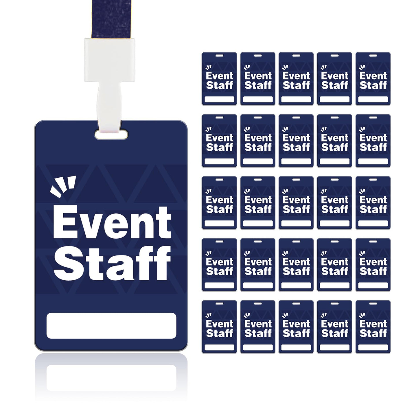 Event Staff Lanyards 25pcs - Reusable & Flexible PVC ID Badges for Office, School, Events,Durable Anti-Bend Plastic Cards for Exhibition Guests by OSTENBIG (Green)