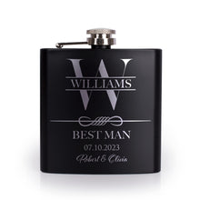 Set of 6, Groomsmen Gifts for Wedding | Personalized Groomsmen Flasks w/Optional Gift Box, Bachelor Party Team, 6 oz. Custom Engraved Hip Flasks for Best Man and Groomsman Proposal #3, Stainless Steel