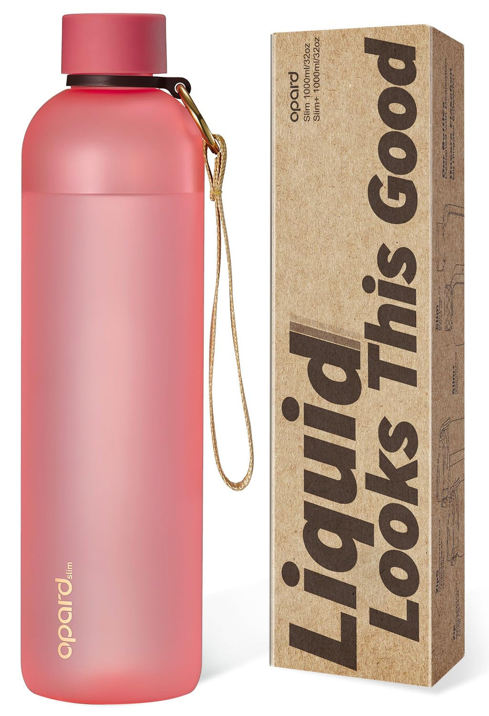 Opard Slim Water Bottle 27oz, Dishwasher Safe Plastic Water Bottle BPA-Free, Leakproof Screw Top, Cream White, Reusable for Travel School Sport Gym Hiking