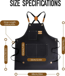 Aprons For Women Men With Large Pockets, Waterproof Cotton Chef Aprons For Cooking Server Grilling Bbq Kitchen