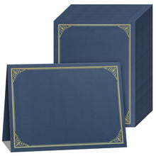 SUNEE 10 Packs Navy Blue Certificate Holders, 250gsm, for 8.5x11 Award Certificates, Certificate Covers with Gold Foil Border