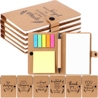 Resurhang 36 Pack Appreciation Gifts Bulk Inspirational Spiral Notebook with Sticky Note Pen, Note Pads Motivational Journals Thank You Gifts for Employee Volunteer Teacher Nurse Team (Pattern)