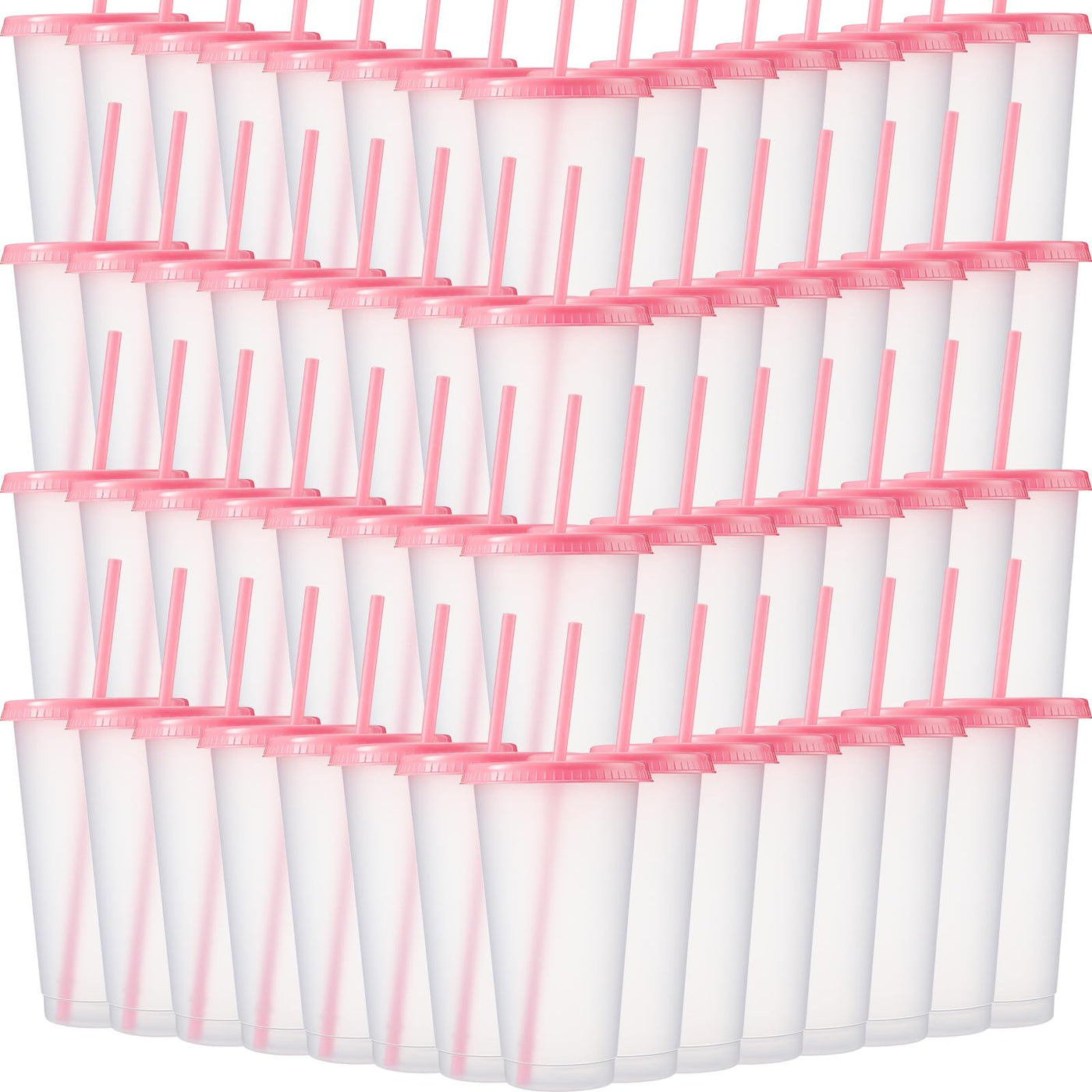 Honeydak 15 Pack Tumbler with Straw and Lid Bulk Cups for Gifts Water Bottle Iced Coffee Travel Mug Cup Reusable Plastic Tumblers for Party Birthdays 24-27 oz (Solid Color)
