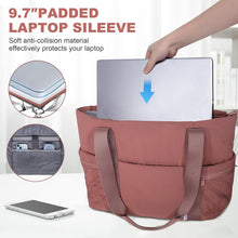 NOL Lightweight Puffer Tote Bag for Women-Quilted Shoulder Bag with Zippered Compartments | Waterproof Puffy Handbag for Work