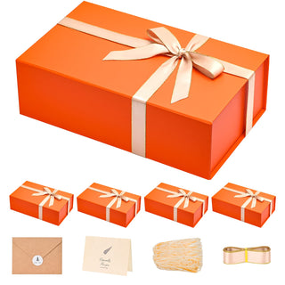 LIFELUM Gift Box 13.5''x10''x4'' Large Gifts Box with Magnetic Lids Black Gift Boxes for Father's Day graduation gifts Contains Card, Ribbon, Filler