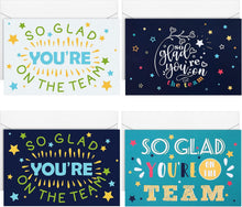 Pajean 24 Sets Employee Appreciation Cards with Envelopes 4 x 6 in Welcome to Teams Card So Glad You're on The Team New Staff Gifts for Office Business Greeting Cards Work Anniversary(Classic)