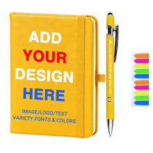 KMH Personalized Notebook and Pen Set, A5 200 Pages Lined Journal Bulk Custom Notebook with Photo Text LOGO for Work, School & Note Taking