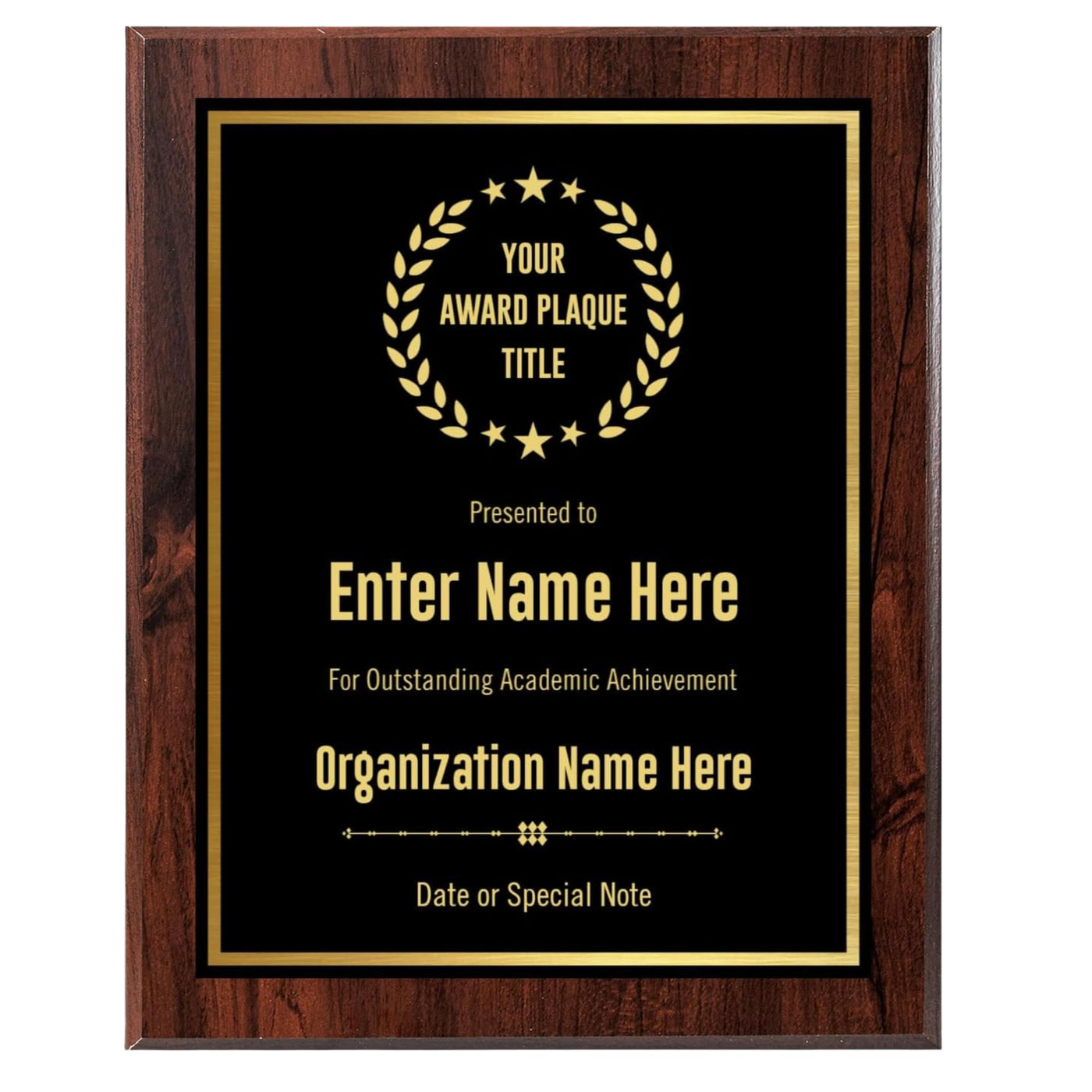 Custom Plaque - Add Title and Text - Award Plaque for Employee of the Month, Perfect as Retirement Plaque, Thank You, Service Recognition and Appreciation Gifts - Personalized Plaque for Men/Women (UV Print Gold/Black Plate, 6" X 8")