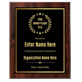 Custom Plaque - Add Title and Text - Award Plaque for Employee of the Month, Perfect as Retirement Plaque, Thank You, Service Recognition and Appreciation Gifts - Personalized Plaque for Men/Women (UV Print Gold/Black Plate, 6" X 8")