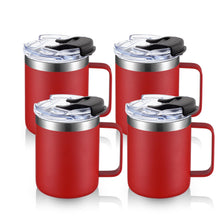 12oz Stainless Steel Insulated Coffee Mug with Handle, Double Wall Vacuum Travel Mug, Tumbler Cup with Sliding Lid, Navy