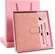 Faux Leather Journal Gift Set for Women Men, A5 Hardcover Notebook | 360 Pages 100GSM Lined Paper, Includes Pen & 6 Heart Bookmarks, Gift Box & Bag Included, Birthday Graduation Christmas Gift