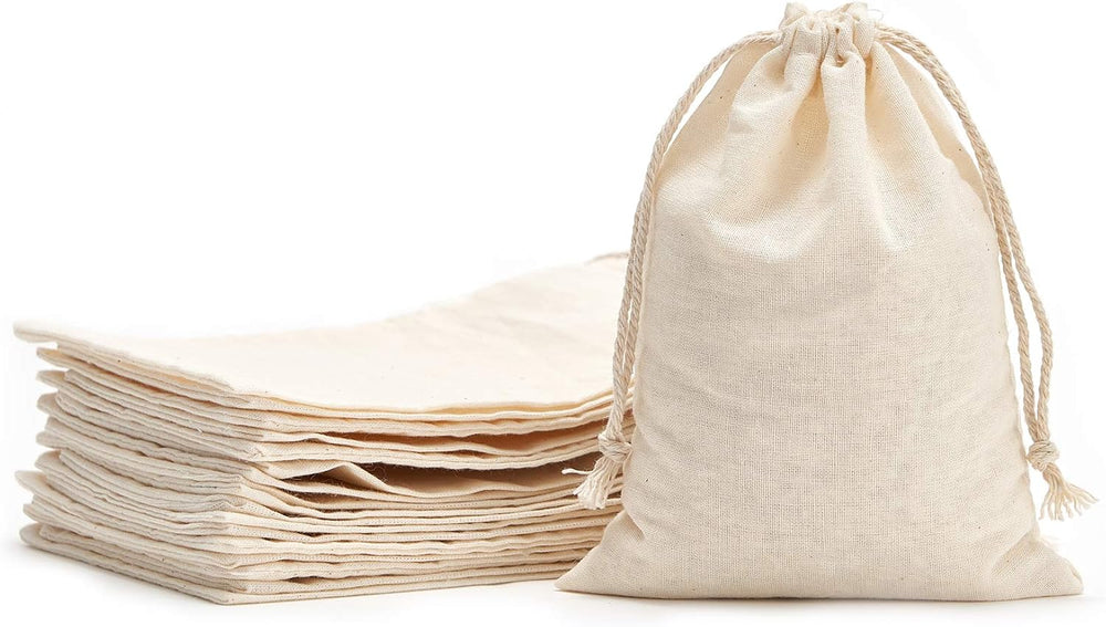 Tendwarm 20 Pack 3.9x5.9 Inches Cotton Drawstring Bags Reusable Muslin Sachet Bag for Party Wedding Storage Home Supplies