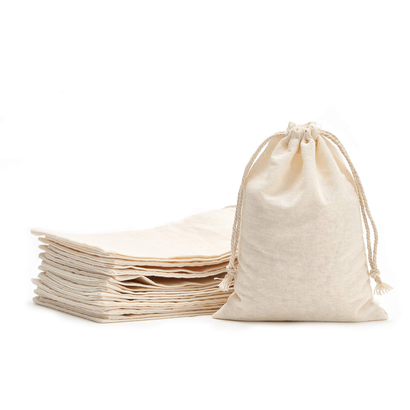 Tendwarm 20 Pack 3.9x5.9 Inches Cotton Drawstring Bags Reusable Muslin Sachet Bag for Party Wedding Storage Home Supplies