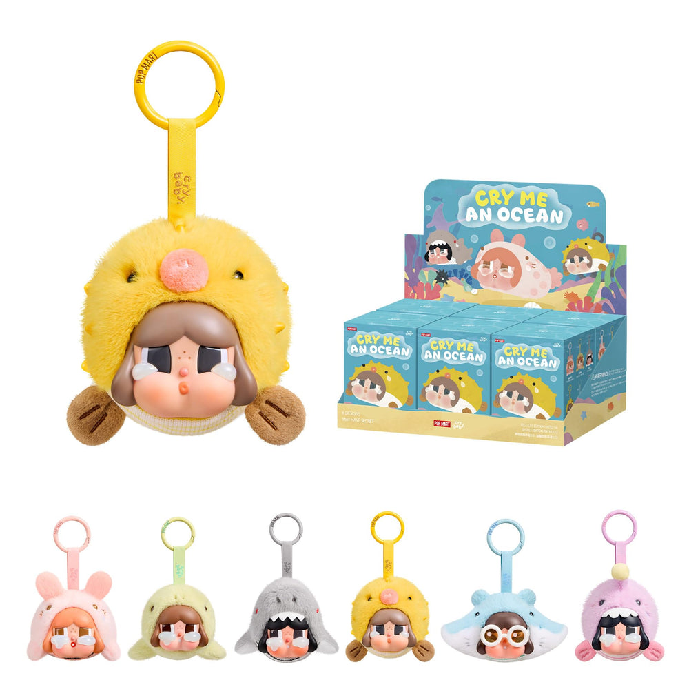 POP MART Crybaby Cry Me an Ocean Series - Vinyl Plush Pendant Blind Box, Bag Charm, Beach Bag Accessories, Collectible Holiday Birthday Gifts for Kids Adults, Single Box