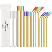 20 Pack Reusable Stainless Steel Metal Straws,10.5" & 8.5" Reusable Drinking Straws with 20 Silicone Tips 5 Straw Brushes 1 Travel Case,Eco Friendly Extra Long Metal Straw Fit for 20 24 30 oz Tumbler
