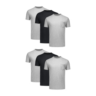 Hanes Men's Pocket T-Shirt Pack, 6-Pack, Cool & Breathable Cotton Tees, Stay-Tucked Undershirts for Men