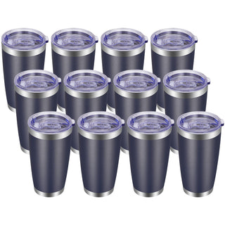 VEGOND 20oz Tumbler with Lid and Straw Stainless Steel Tumbler Cup Vacuum Insulated Double Wall Travel Coffee Mug Powder Coated Coffee Cup, Blue, 1 Pack