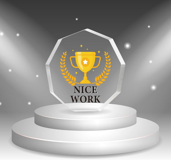 10 Pcs Appreciation Acrylic Award Acrylic Trophies Award Gift Acrylic Thank You Award Gift Awards Sports Rewards for Adults and Kids Employee Party Office Classroom Decorations - hover image